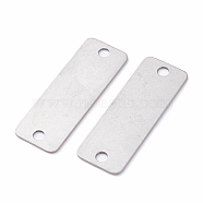 (Defective Closeout Sale: Scratch) 304 Stainless Steel Connector Charms, Stamping Blank Tag, Rectangle, Stainless Steel Color, 50x18x1mm, Hole: 4mm(STAS-XCP0001-62)