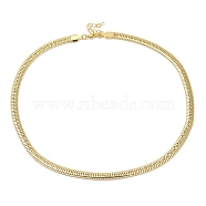 Rack Plating Brass Herringbone Chain Necklace, Lead Free & Cadmium Free, Real 18K Gold Plated, 17-5/8 inch(44.9cm)(BJEW-D058-02G)