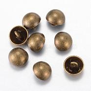 Alloy Shank Buttons, 1-Hole, Dome/Half Round, Tibetan Style, Antique Bronze, 23x17mm, Hole: 1.5mm(BUTT-D054-23mm-06AB)