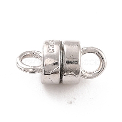 925 Sterling Silver Magnetic Clasps, Column, Platinum, 11x5mm, Hole: 2mm(STER-A001-01P)