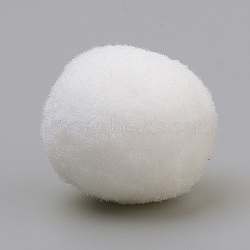 DIY Doll Craft, Polyester Pom Pom Ball, Round, White, 27~30mm(X-AJEW-T001-30mm-04)