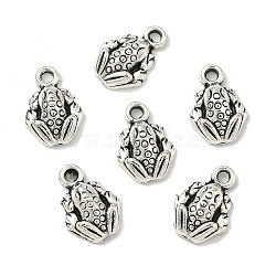 Tibetan Style Alloy Frog Charms, Antique Silver, 13x9x3mm, Hole: 1.5mm(X-TIBEP-O009-28)