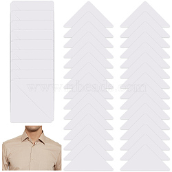 PVC Shirt Collar Shaping Sticker, Collar Stay, Triangle, White, 52x52x0.3mm, 4 sets(FIND-CP0002-93B)