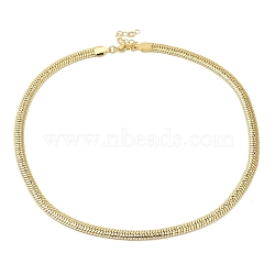 Rack Plating Brass Herringbone Chain Necklace, Lead Free & Cadmium Free, Real 18K Gold Plated, 17-5/8 inch(44.9cm)(BJEW-D058-02G)