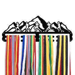 Iron Medal Hanger Holder Display Wall Rack, with Screws, Mountain, 400x150mm(ODIS-WH0021-902)