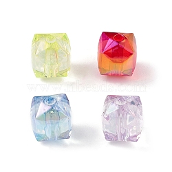 Transparent Acrylic Beads, Cube, Mixed Color, 11.5x10x10mm, Hole: 2mm(MACR-F073-02)