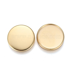 304 Stainless Steel Plain Edge Bezel Cups, Cabochon Settings, Flat Round, Golden, Tray: 16mm, 17.5x2mm(X-STAS-E460-10G-16MM)