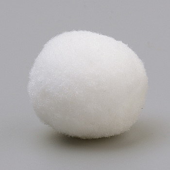 DIY Doll Craft, Polyester Pom Pom Ball, Round, White, 27~30mm