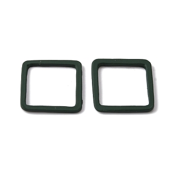 Spray Painted Alloy Linking Rings, Square, Midnight Blue, 18x18x1.5mm, Inner Diameter: 14x14mm