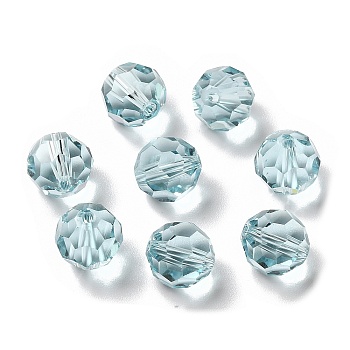 Glass K9 Glass, Imitation Austrian Crystal Beads, Faceted, Round, Light Sky Blue, 8mm, Hole: 1mm