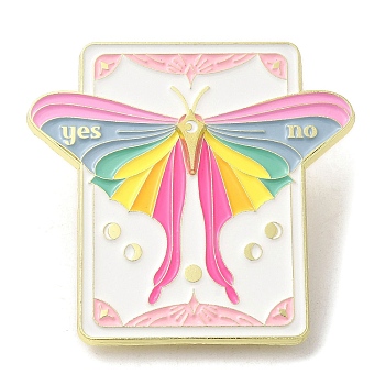Rotatable Pointer Butterfly Talking Board Enamel Pins, Alloy Brooch for Clothes Backpack Women, Colorful, 49x50.5x1.7mm