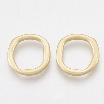 Smooth Surface Alloy Linking Rings, Ring, Matte Gold Color, 15x14.5x2mm