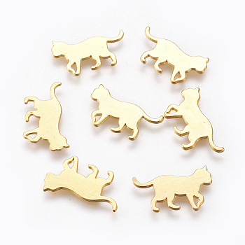 Alloy Kitten Cabochons, For DIY UV Resin, Epoxy Resin, Pressed Flower Jewelry, Cat Silhouette, Golden, 11x19.5x1mm