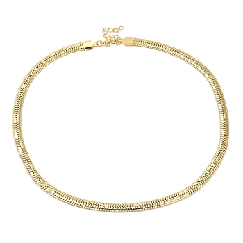 Rack Plating Brass Herringbone Chain Necklace, Lead Free & Cadmium Free, Real 18K Gold Plated, 17-5/8 inch(44.9cm)