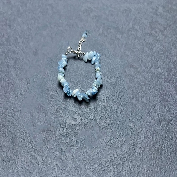 Natural Aquamarine Chip Beaded Bracelets for Women