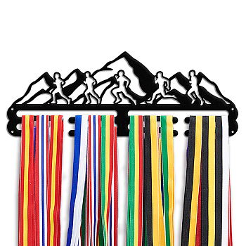 Iron Medal Hanger Holder Display Wall Rack, with Screws, Mountain, 400x150mm