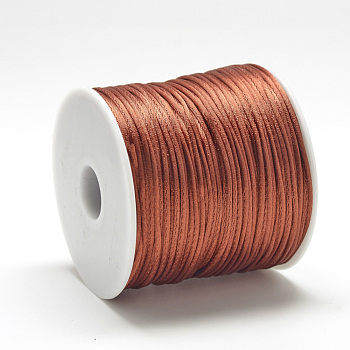 Nylon Thread, Rattail Satin Cord, Sienna, about 1mm, about 76.55 yards(70m)/roll