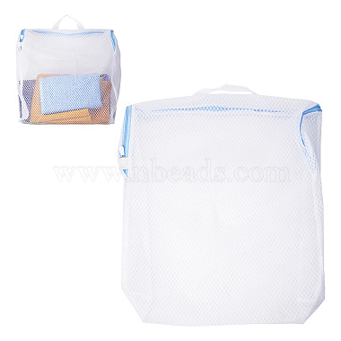 2pcs sacs &agrave; linge en maille polyester avec fermeture &eacute;clair et poign&eacute;es(ABAG-TA0002-18B)-1