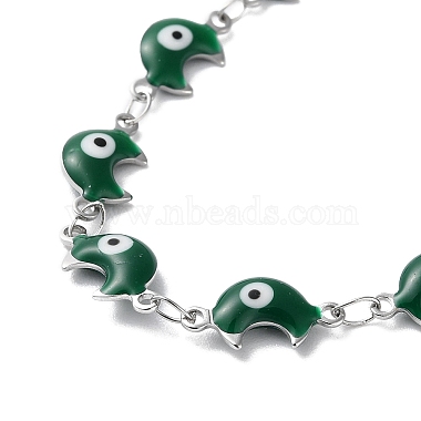 Moon with Evil Eye Enamel Link Chain Necklace(NJEW-G117-02P)-3