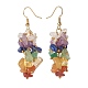 Reiki Natural Mixed Stone Chip Beads Dangle Earrings for Girl Women(X1-EJEW-JE04654)-3