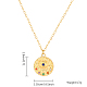 Colorful Cubic Zirconia Eye Pendant Necklace with Stainless Steel Cable Chains(HT9511-2)-2