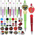 Teacher's Day Theme DIY Silicone Beadable Pen Making Kit, Mixed Color, 148x12mm(DIY-SZ0010-06)