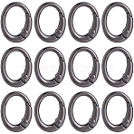 32Pcs Alloy Spring Gate Clasps, Oval, Gunmetal, 19x15x4mm(FIND-SC0014-97C)