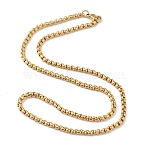 304 Stainless Steel Box Chain Necklaces, with Lobster Claw Clasps, Golden, 16.61 inch(42.2cm), 3mm(STAS-G244-80B-G)