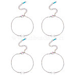 10Pcs Rainbow Color Ion Plating(IP) Half Finished 201 Stainless Steel Cable Chain Connector Bracelet Making, with Lobster Claw Clasps, Extender Chain & Jump Ring, Rainbow Color, 18x0.15cm(STAS-UN0038-85)
