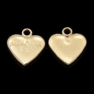 Nickel Free & Lead Free Golden Alloy Heart Love Pendants for Valentine's Day Jewelry, Long-Lasting Plated, 19x17x3mm, Hole: 2mm(PALLOY-J218-104G)