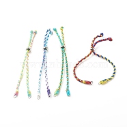 Braided Nylon Thread Bracelet, with 201 Stainless Steel Beads for Slider Bracelets Making, Mixed Color, 10 inch(25.5cm), 3.5~5mm(AJEW-JB01123)