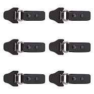 DIY Sweater Connection Buckle, Imitation Leather Buckle, with Zinc Alloy Clasp, Black, 48.5x36.5x8.5mm, Hole: 9.5mm, 6 sets/box(FIND-FG0001-80)