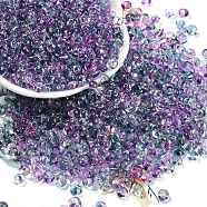 6/0 Spray Paint Glass Seed Beads, Teardrop, Medium Orchid, 5x4.5x4mm, Hole: 1mm, about 4500pcs/pound(SEED-H003-11M)