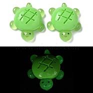 Luminous Resin Cabochons, for Jewelry Making, Glow in the Dark, Tortoises, Lime Green, 31.5x26.5x10.5mm(RESI-M047-01A)