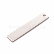 304 Stainless Steel Pendants, Stamping Blank Tag, Rectangle/Bar, Stainless Steel Color, 40x8x0.8mm, Hole: 2mm(STAS-I137-08P)