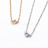 304 Stainless Steel Cable Chain Necklaces, with Lobster Claw Clasps, Mixed Color, 29.53 inch(75cm), 2.5mm(NJEW-P147-07)