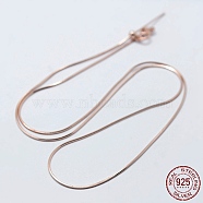 925 Sterling Silver Chain Necklaces, with Slider Stopper Beads and Spring Ring Clasps, with 925 Stamp, Rose Gold, 18 inch(45cm), Hole: 2mm, Pin: 0.8mm(STER-F039-15RG)