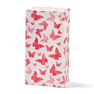 Kraft Paper Bags, No Handle, Wrapped Treat Bag for Birthdays, Baby Showers, Rectangle with Butterfly Pattern, Crimson, 24x13x8.1cm(CARB-D012-04)