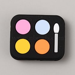 Cosmetics Silicone Focal Beads, Eye Shadow Box, 25x30x8mm, Hole: 2mm(SIL-WH0020-11A)