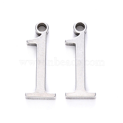 201 Stainless Steel Charms, Number, Laser Cut, Stainless Steel Color, Num.1, 15x5.5x1.5mm, Hole: 1.5mm(STAS-R108-01)