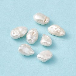 Baroque Natural Keshi Pearl Beads, Oval, Seashell Color, 16.5~19x11~12x8~10mm, Hole: 0.8mm(PEAR-N020-P40)