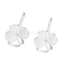 Resin Stud Earring Findings, Shamrock Earring for Saint Patrick Day, Clear, 5.5x5.5mm, Pin: 0.8mm(X1-FIND-H046-13)