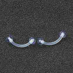 Acrylic Eyebrow Rings, Curved Barbell, Eyebrow Piercing Jewelry, Clear, 16.5x3mm, Bar Length: 1/2"(12.6mm), Pin: 18 Gauge(1mm)(X1-AJEW-P084-06A)