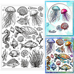 Custom PVC Plastic Clear Stamps, for DIY Scrapbooking, Photo Album Decorative, Cards Making, Marine Organism, 160x110x3mm(DIY-WH0448-0649)