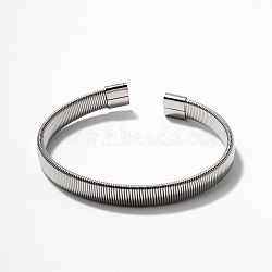 Stainless Steel Snake Chain Cuff Bracelets Fashion Jewelry Shiny Accessory, Stainless Steel Color, Inner Diameter: 2-3/8 inch(6cm)(UJ5338-2)