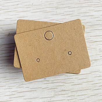 Kraft Paper Earring Display Cards, Jewelry Display Cards, Rectangle, 4.5x3.2cm, 100pcs/bag.