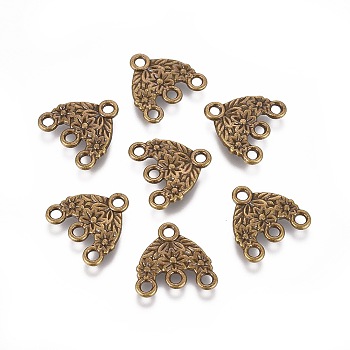 Tibetan Style Chandelier Components Links, Lead Free and Cadmium Free, Hat, Antique Bronze, 15x16x2mm, Hole: 2mm, 885pcs/1000g