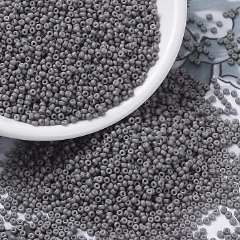 MIYUKI Round Rocailles Beads, Japanese Seed Beads, 11/0, (RR2317) Matte Opaque Gray, 11/0, 2x1.3mm, Hole: 0.8mm, about 1111pcs/10g