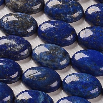 Dyed Natural Lapis Lazuli Gemstone Oval Cabochons, Blue, 30x22x7mm