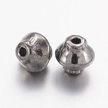 Tibetan Style Spacer Beads, Bicone, Lead Free & Cadmium Free & Nickel Free, Gunmetal Color, 5x4.5mm, Hole: 1mm